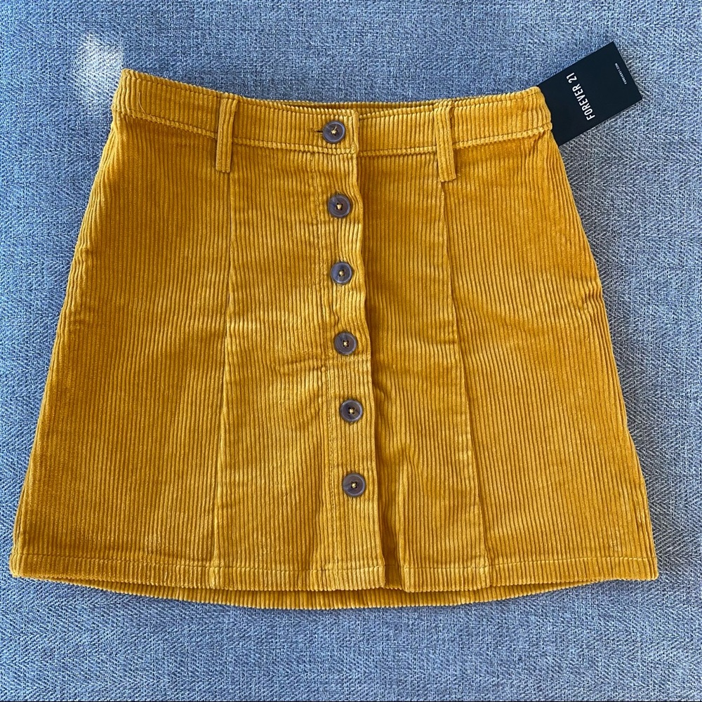 Forever 21 Corduroy Button Down Skirt